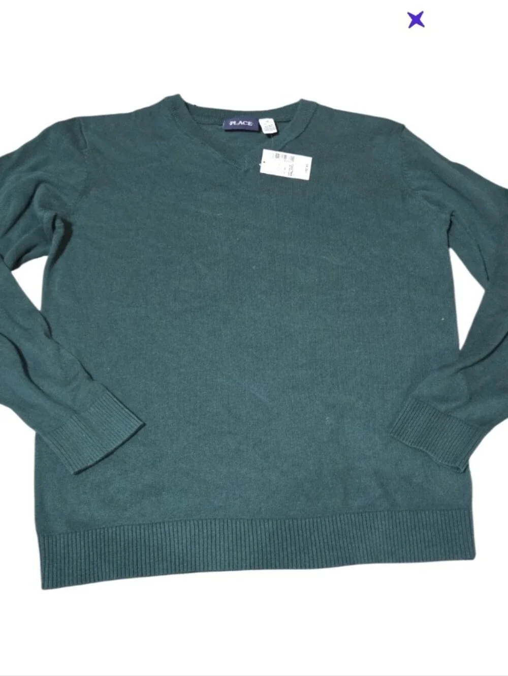New Hunter Green The Children's Place V-Neck Sweater 16 Xxl